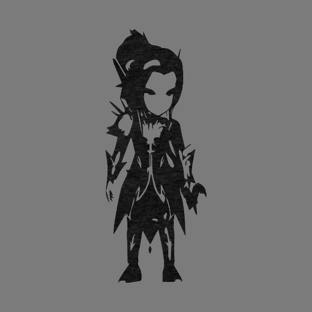 Elven archer minimal silhouette white by WannabeArtworks